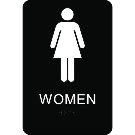 Hy-Ko Braille Women Signs 6" x 9", 3PK A20008